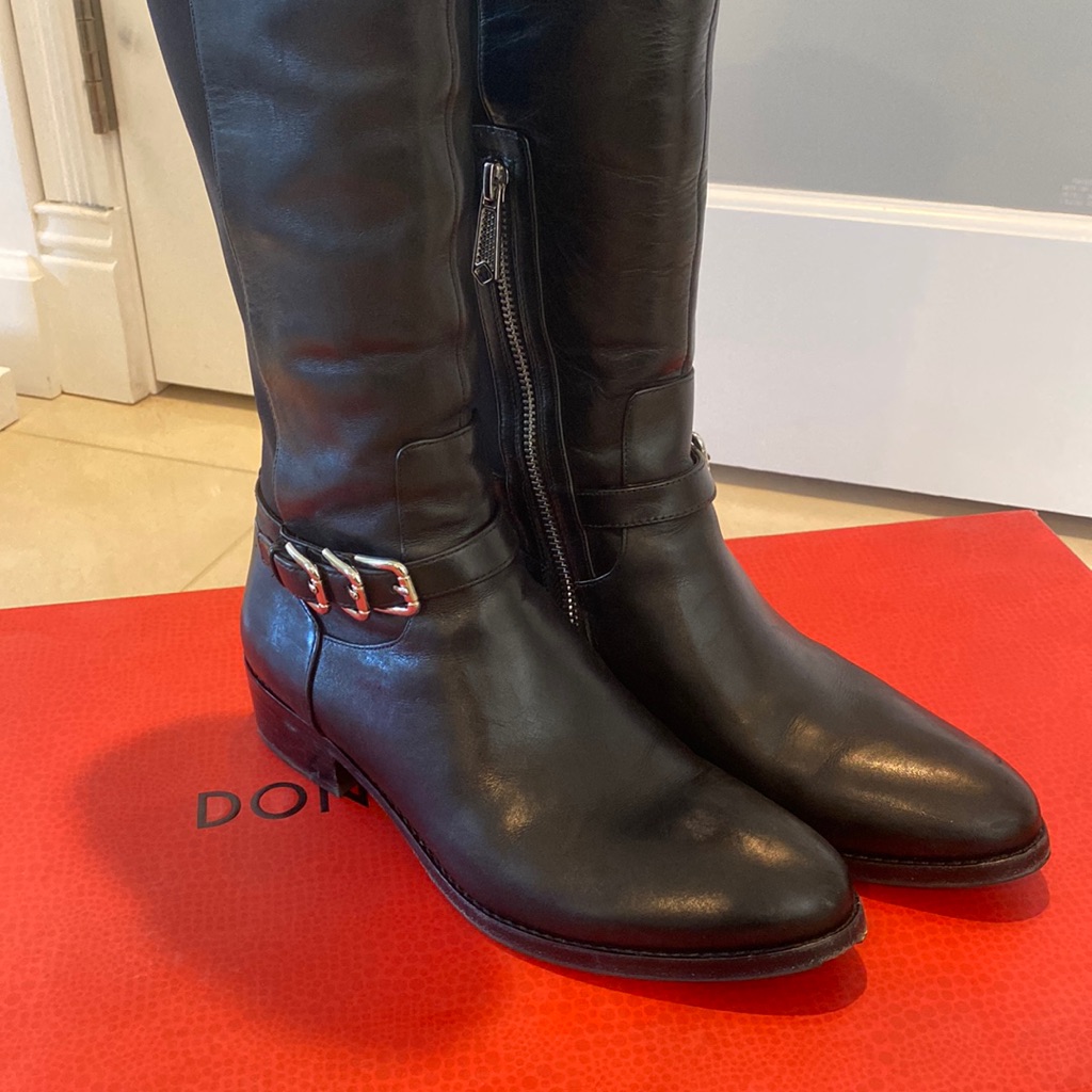 Donald J Pliner Black Riding Boot